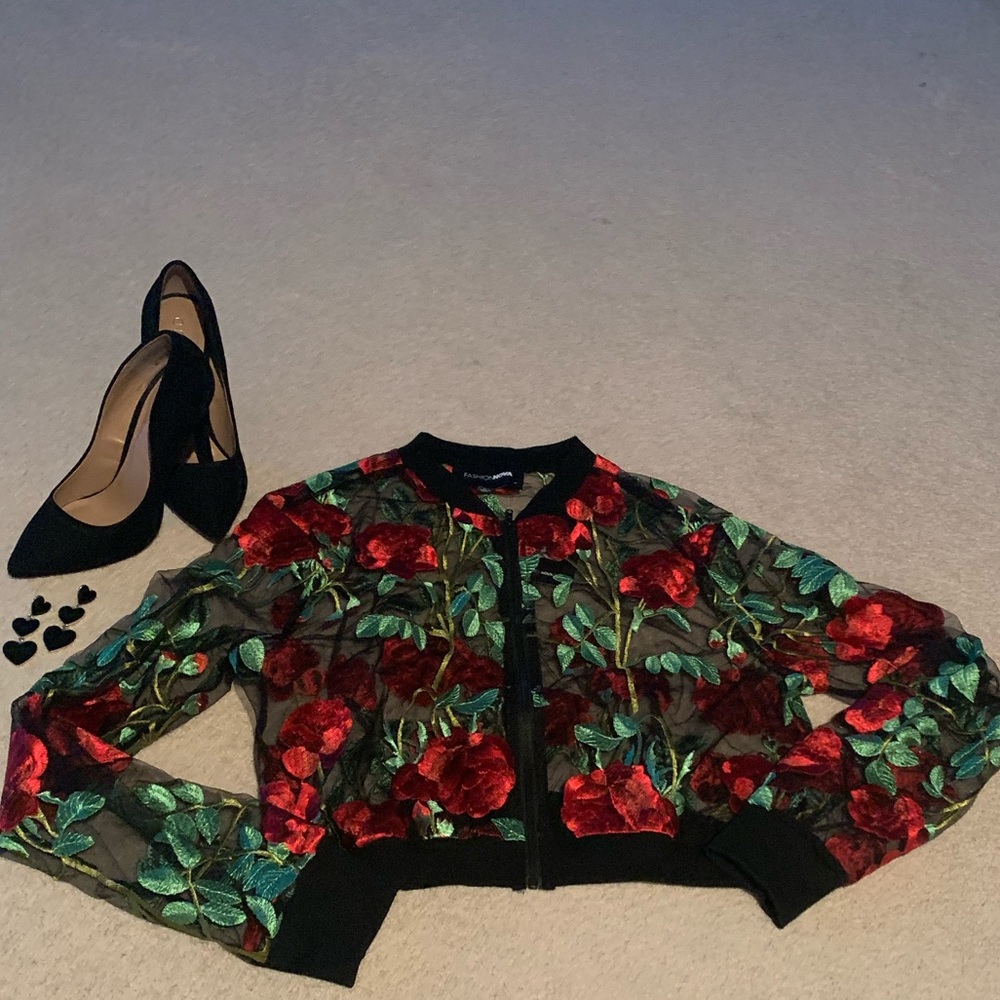 Sheer Floral jacket